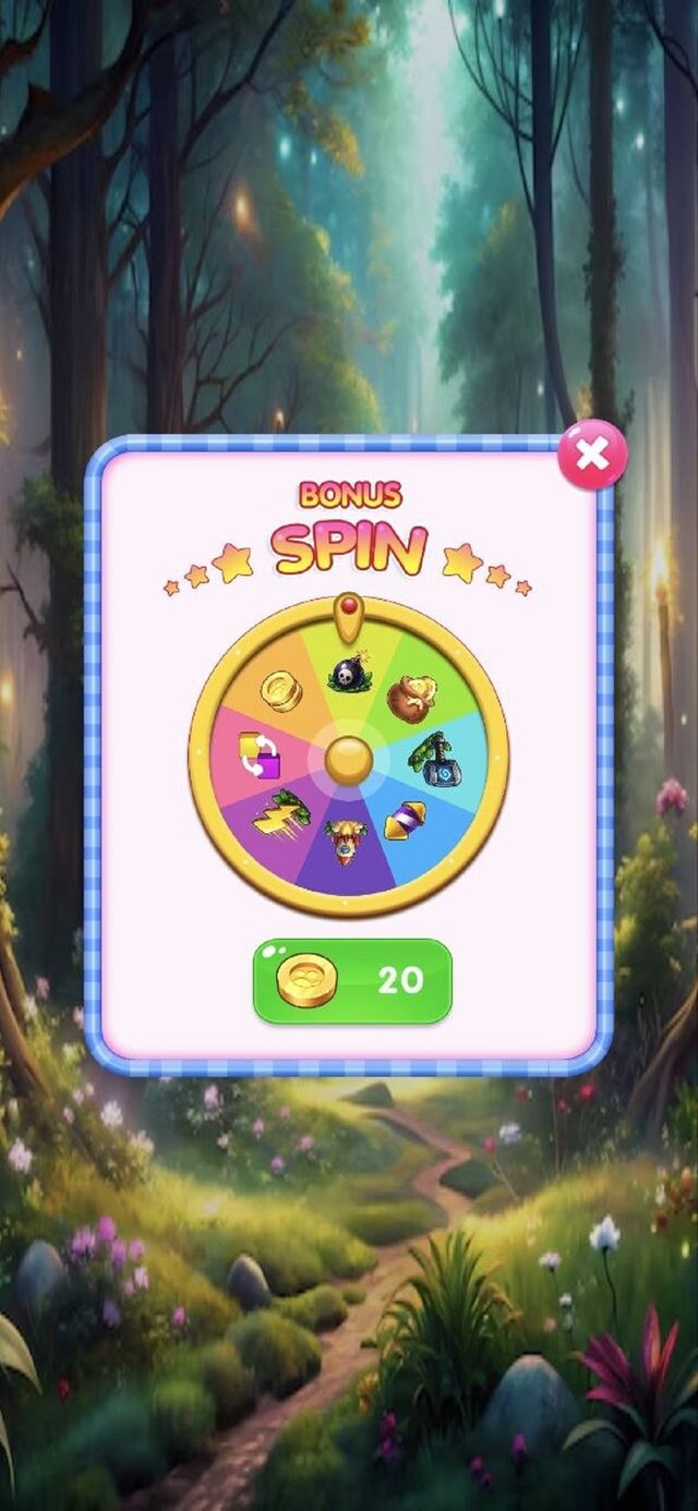 Magic Forest Puzzle bonus spin wheel